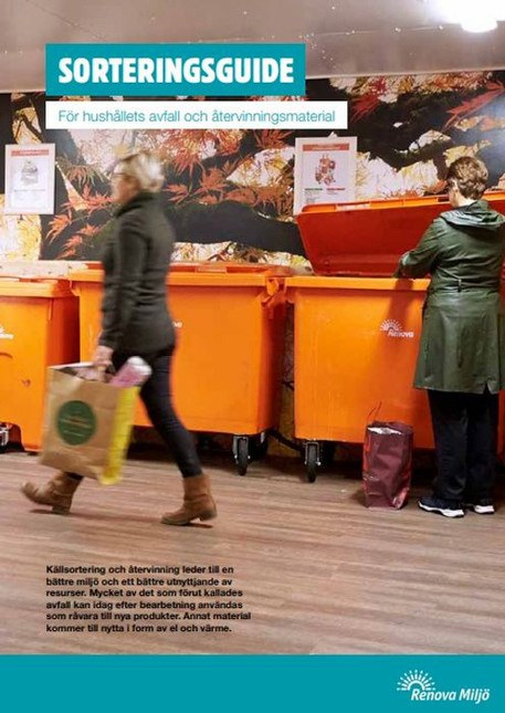 Framsidan på trycksaken sorteringsguide för hushåll